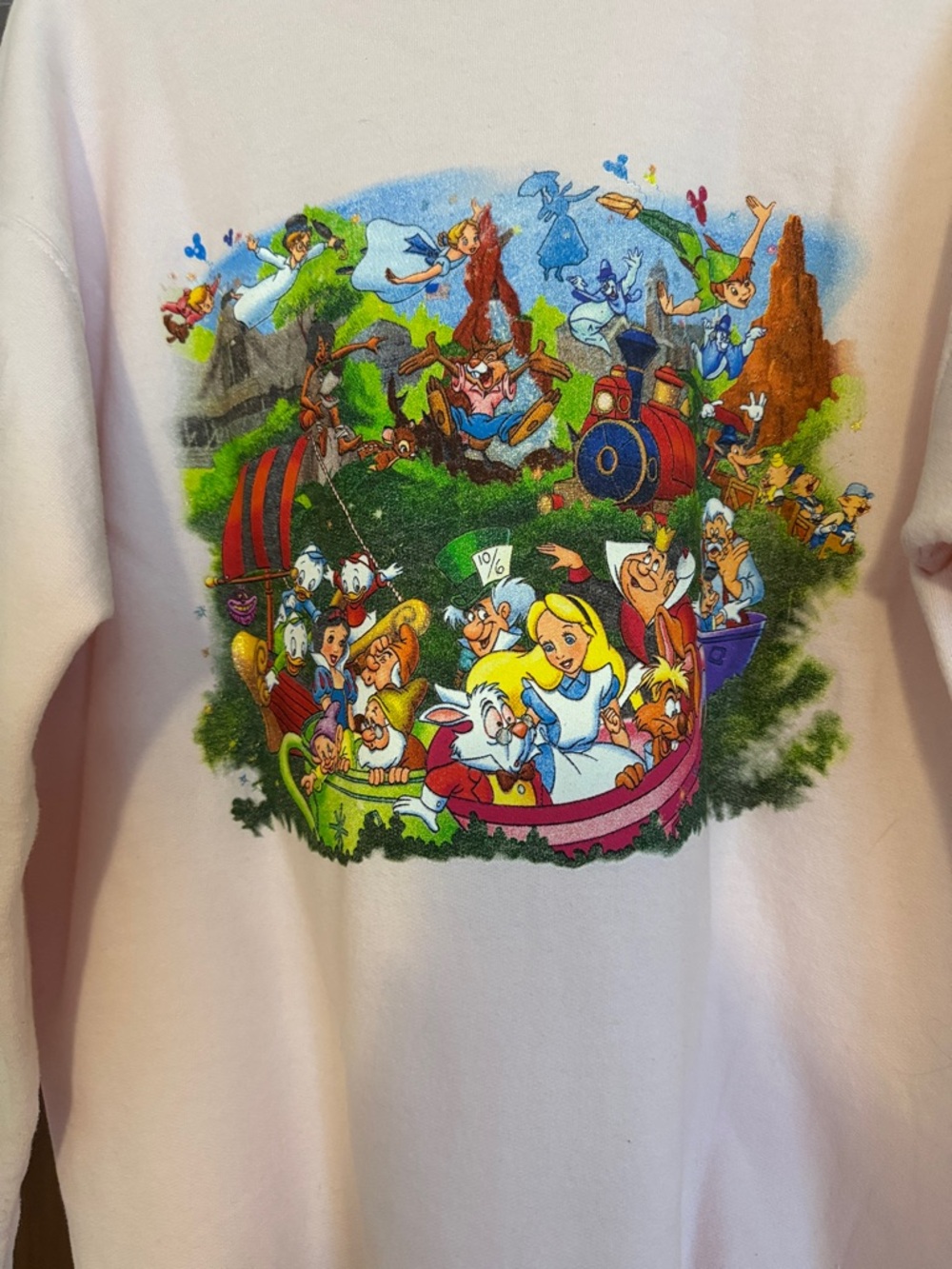 Vintage, Disney Pink Crewneck Sweatshirt with Mickey Tag, size S - Picture 4 of 5